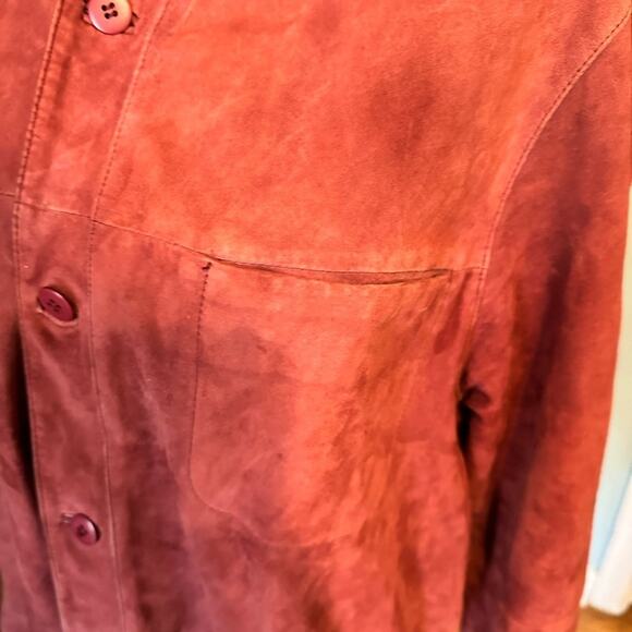 Jhane Barnes Deep Red Leather Jacket | Vintage 90s | Size 44 - Picture 12 of 12